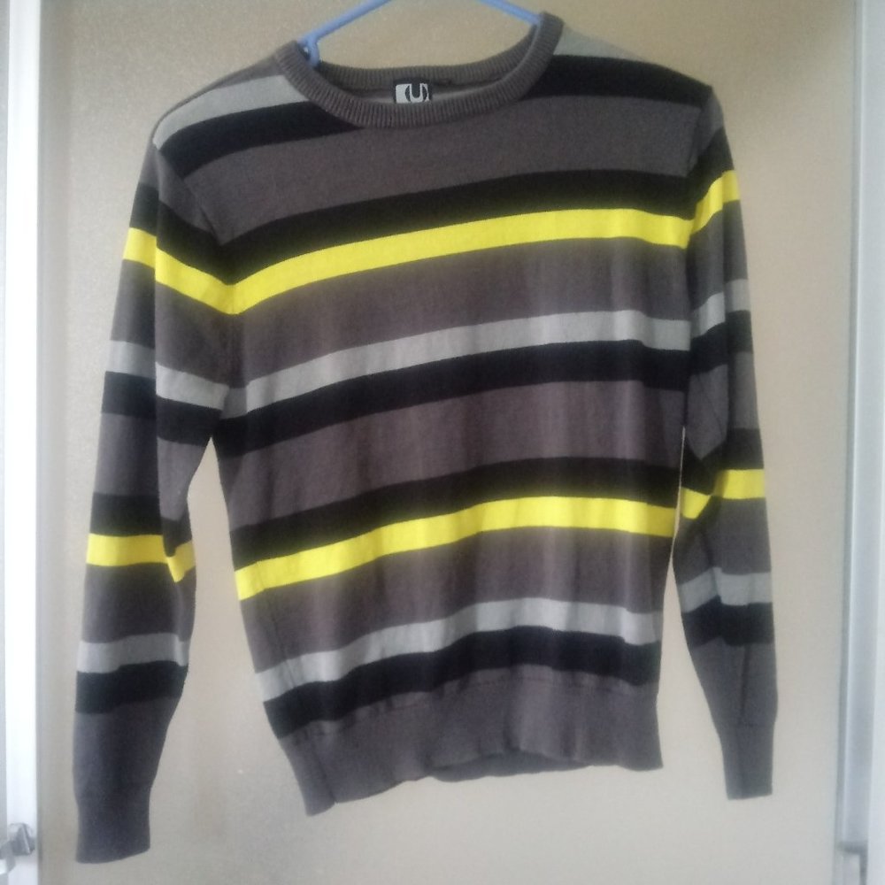 Univibe Macy's Boy's Striped Sweater Grey Yellow S
